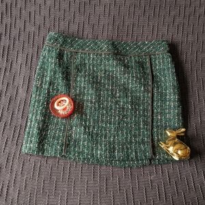 Elegant Green Tweed Skirt